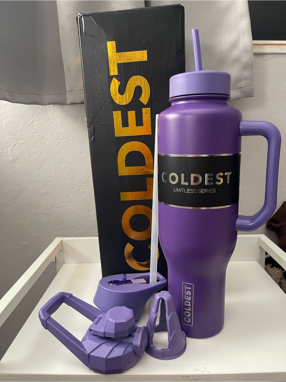 Limitless Series Purple Insulated Drink Tumbler with Handle . Limited edition